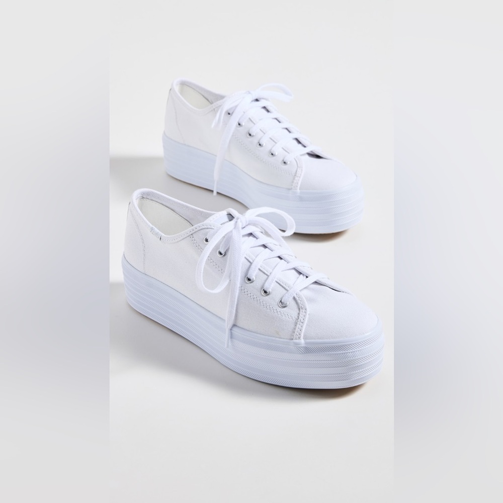 Keds Triple Platform Sneakers White Canvas Women’s Size 7